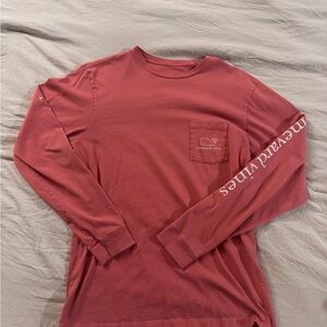 Vineyard Vines Men's Brick Red Long Sleeve Tee